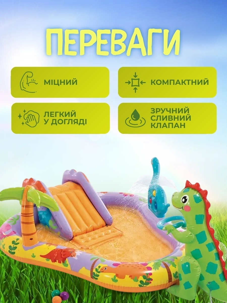 Дитячий басейн - надувний ігровий центр із гіркою